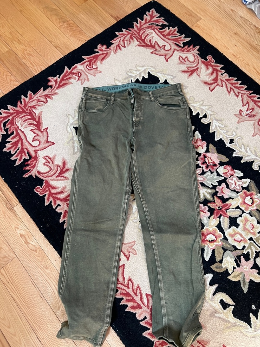 Olive Green womens Workwear Jeans